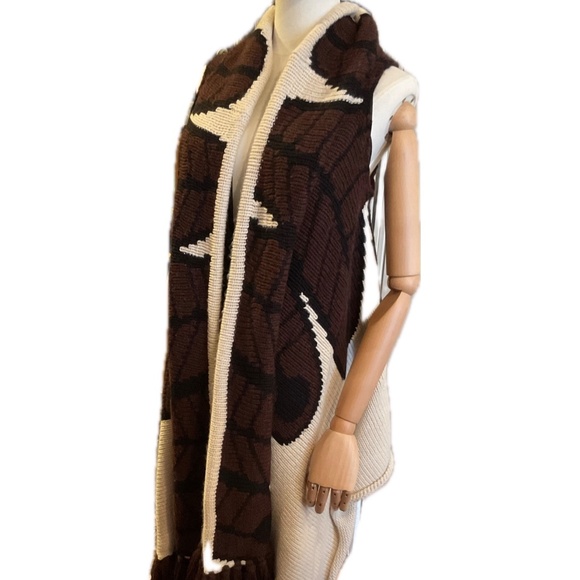 MARA HOFFMAN Baby Alpaca & Merino Wool Fringed Cape Sweater Shawl - Picture 1 of 10